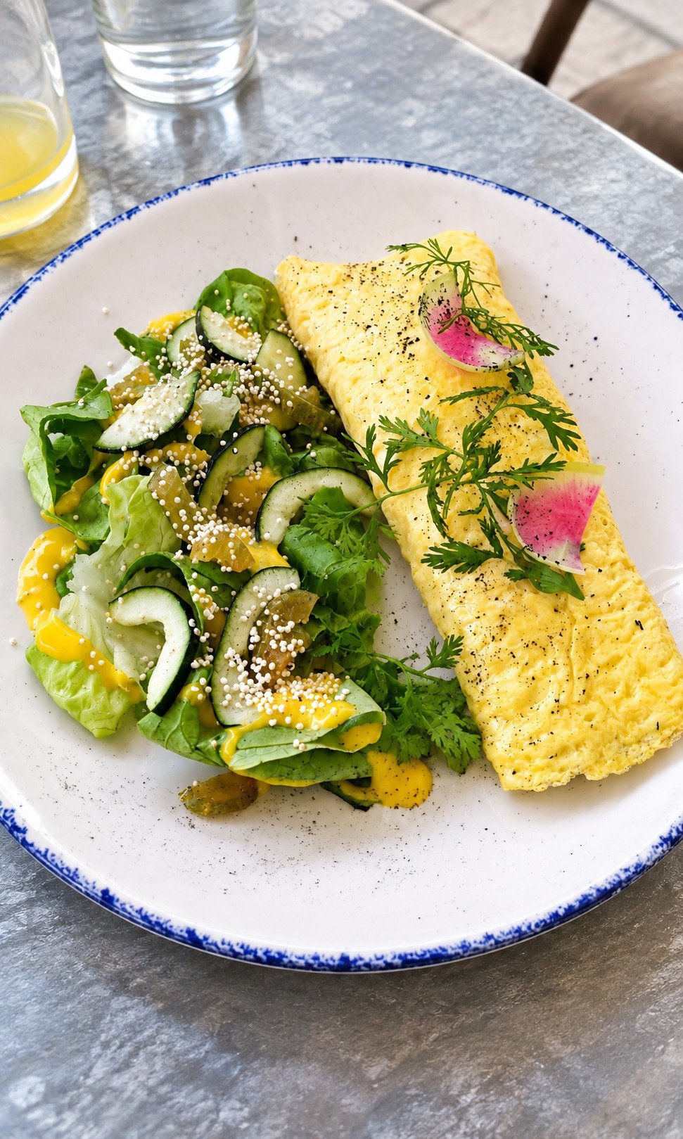 Omelette con ensalada de Olivos